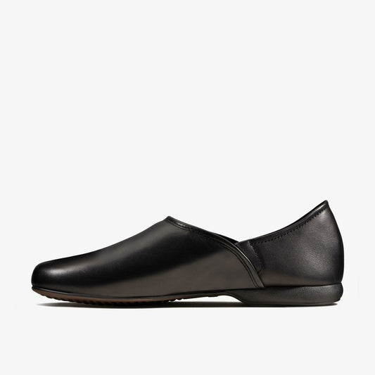 Harston Elite Slipper Black Leather | Clarks