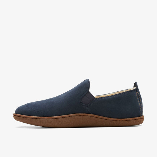 Home Mocc Slipper Navy Suede | Clarks For Sale