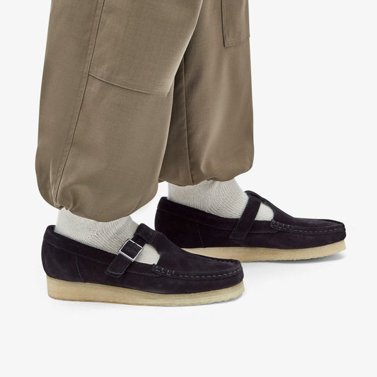 Wallabee T Bar Black Suede | Clarks Onsale