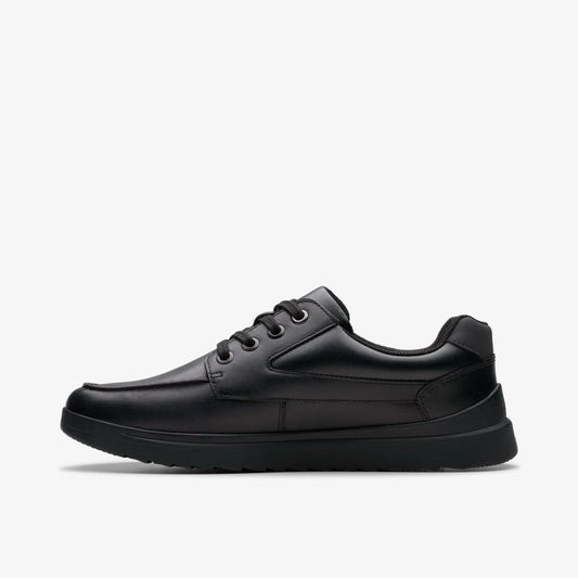 Keelan Flare Youth Black Leather | Clarks Discount