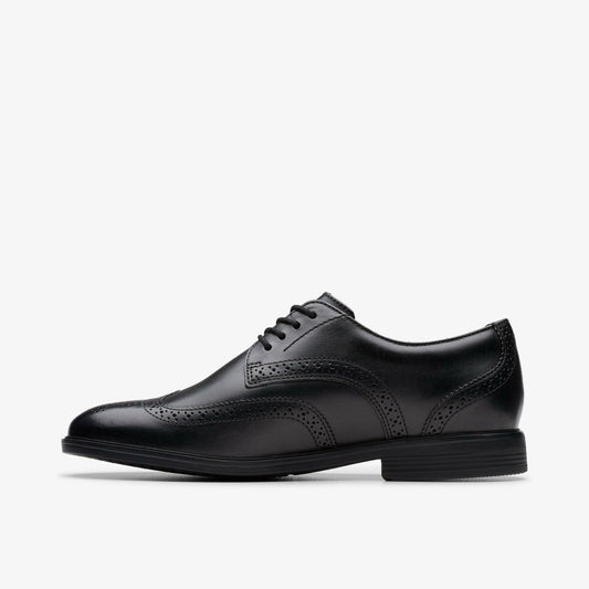Jonwin Wing Youth Black Leather | Clarks For Sale