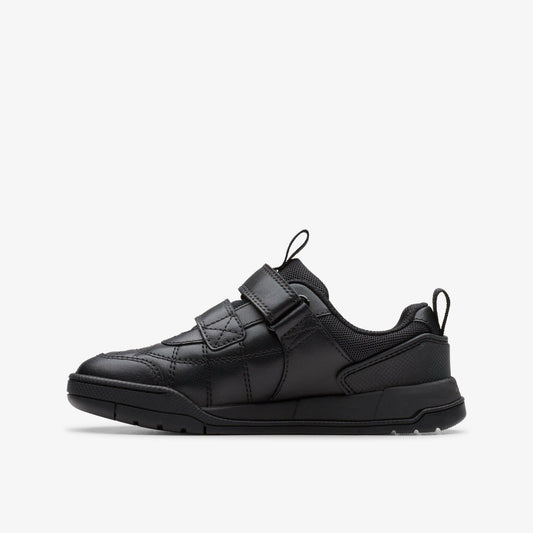 Laser Cross Kid Black Leather | Clarks