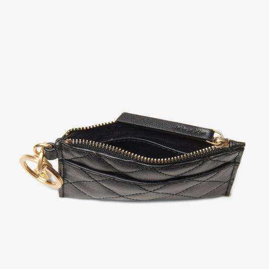 Quilted Card Black Leather | Clarks