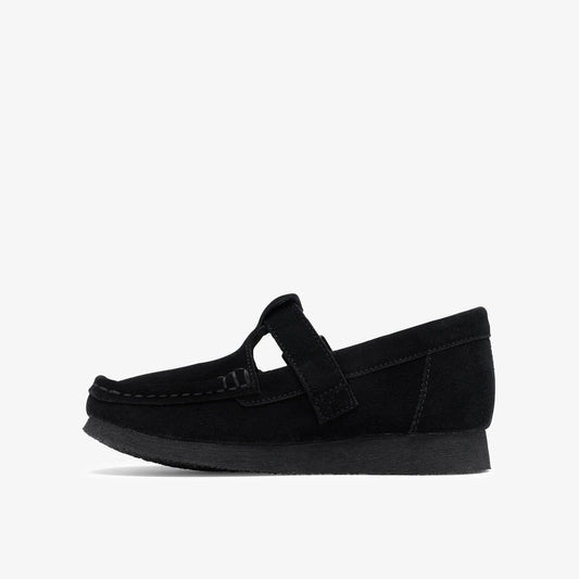 Wallabee T-Bar Kids Black Suede - US 1185