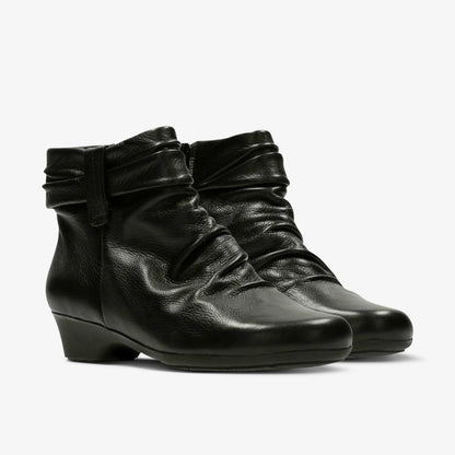 Matron Ella Ankle Boot Black Leather | Clarks