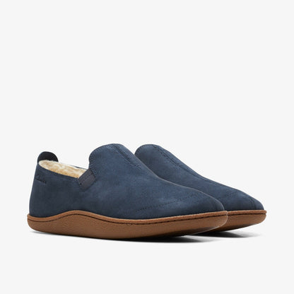 Home Mocc Slipper Navy Suede | Clarks For Sale