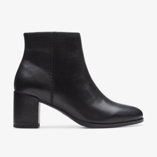 Freva 55 Zip Ankle Boot Black Leather | Clarks Onsale