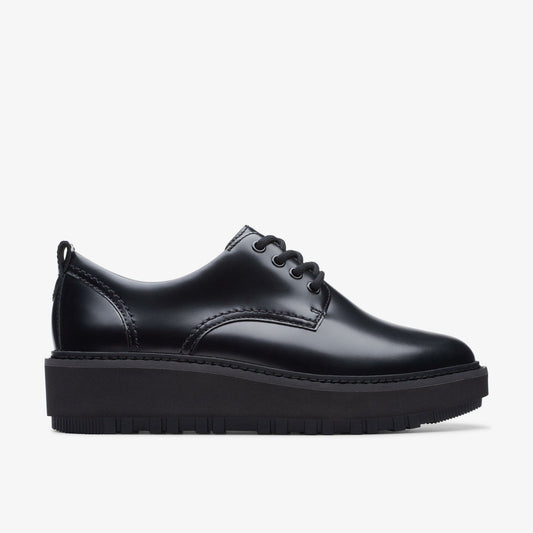 Orianna W Derby Black Leather | Clarks Discount