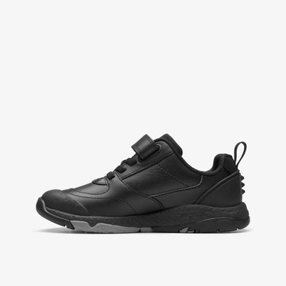 Steggy Stride Kid Black Leather | Clarks