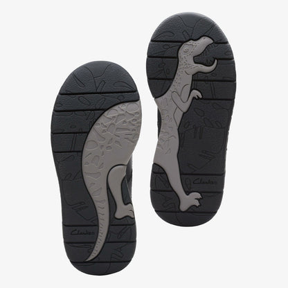 Steggy Stride Kid Black Leather | Clarks