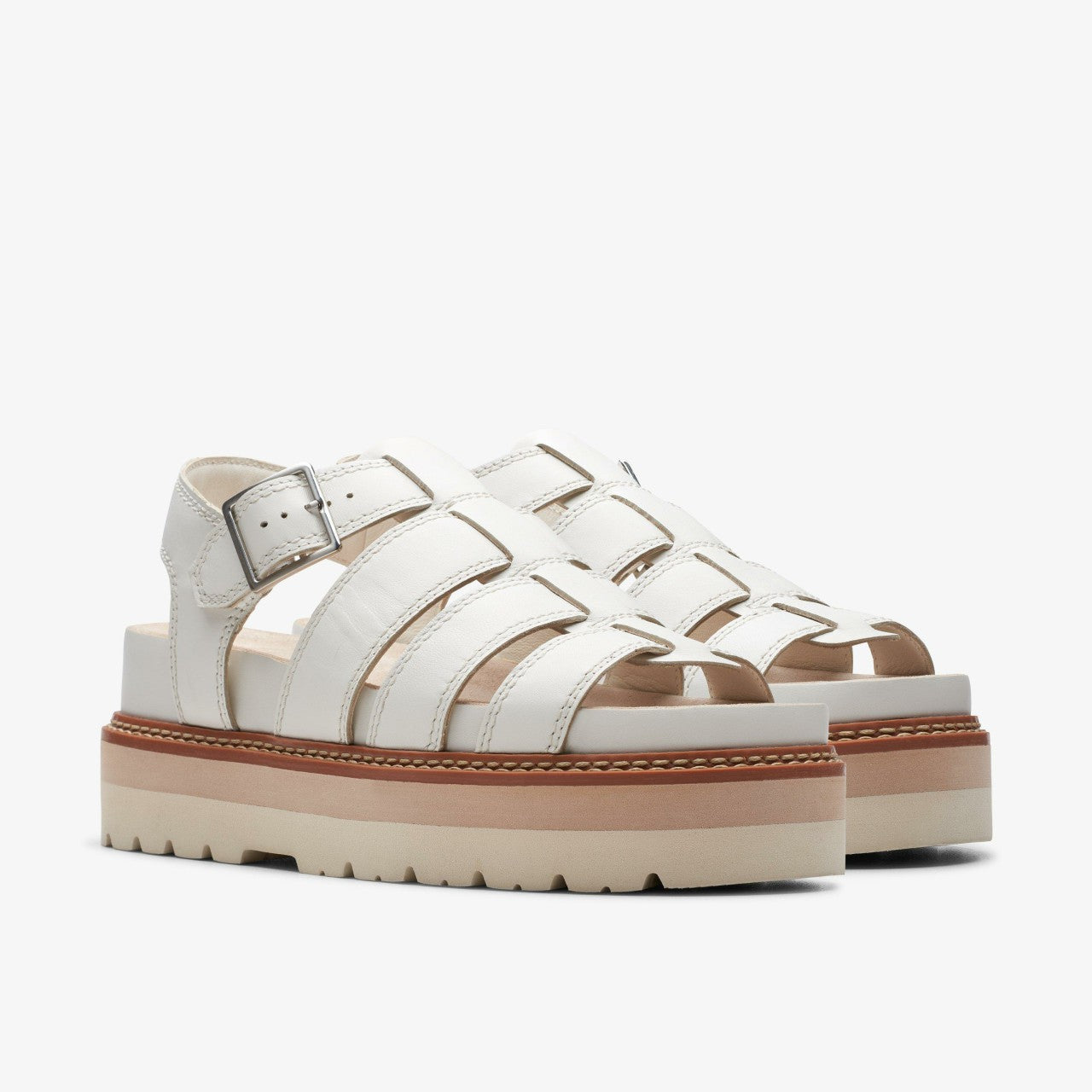 Orianna Twist Off White Leather | Clarks Discount