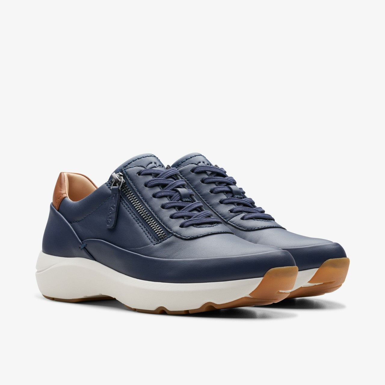 Tivoli Zip Navy Leather | Clarks