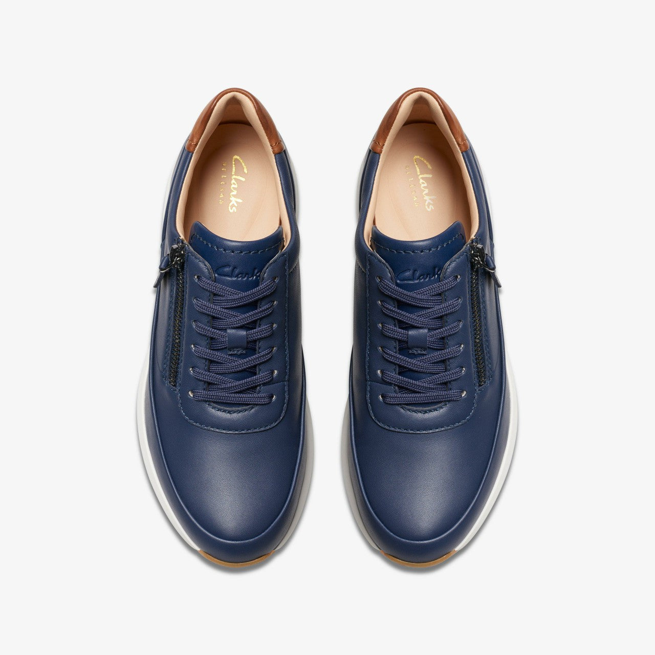 Tivoli Zip Navy Leather | Clarks