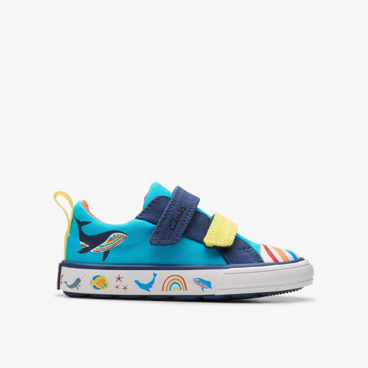Foxing Ocean Toddler Blue Multicolour | Clarks For Sale