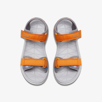 Surfing Tide Kid Grey/Orange | Clarks Discount