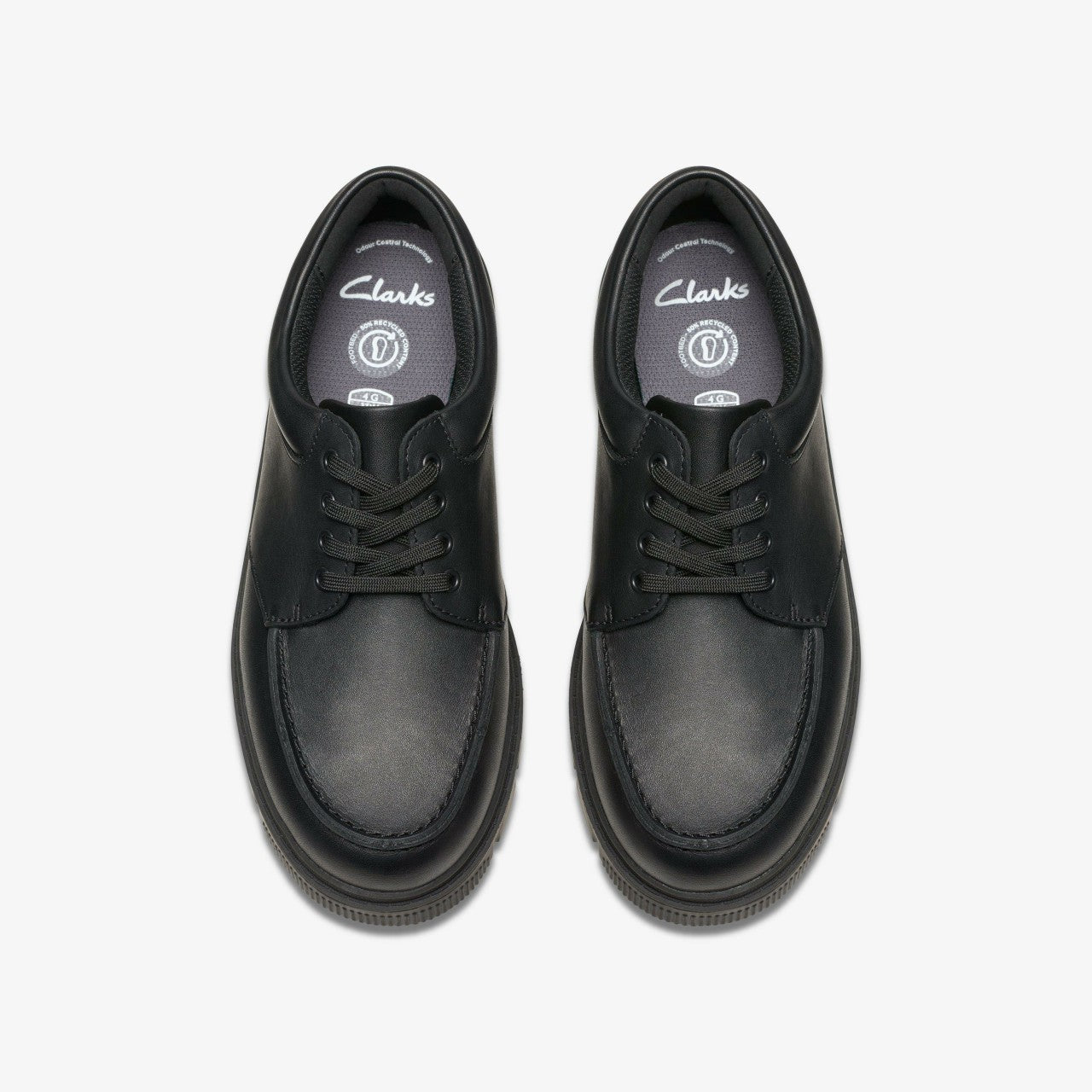 Lorcam Edge Youth Black Leather | Clarks Onsale