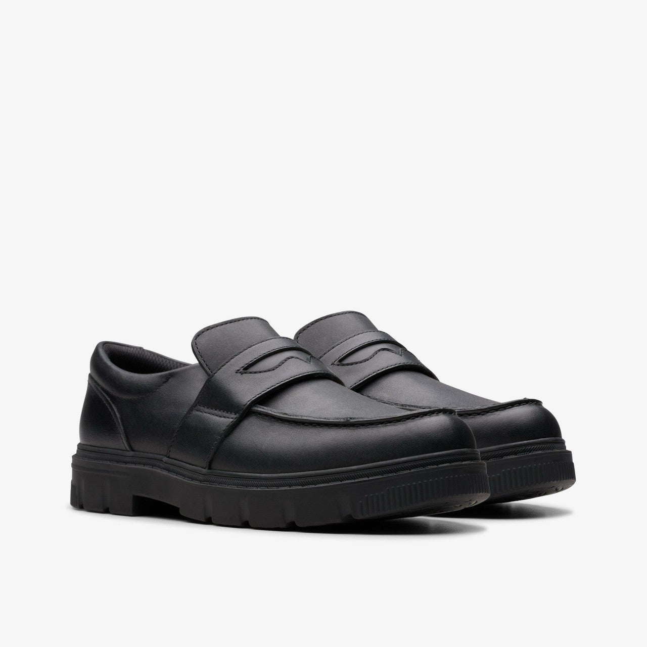 Lorcam Craft Youth Black Leather | Clarks Onsale