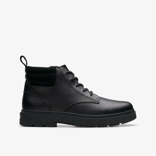 Lorcam Trail Older Black Leather | Clarks Discount