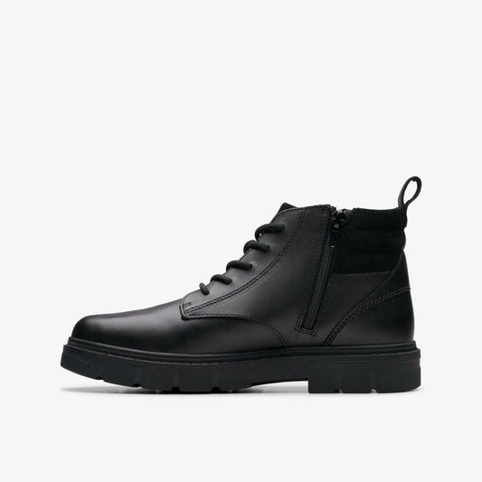 Lorcam Trail Older Black Leather | Clarks Discount