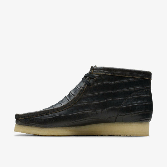 Wallabee Boot Black Crocodile Distress | Clarks Sale
