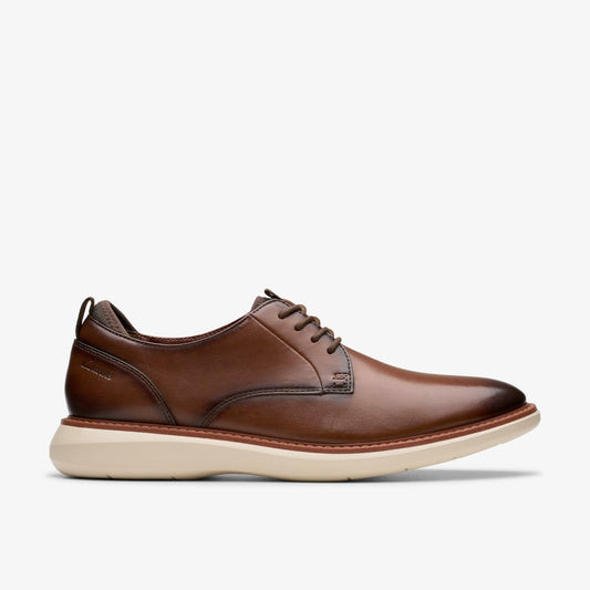 Brantin Plain Dark Tan Leather | Clarks For Sale