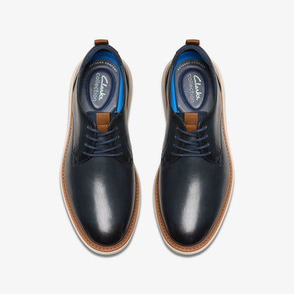 Brantin Plain Navy Leather | Clarks US