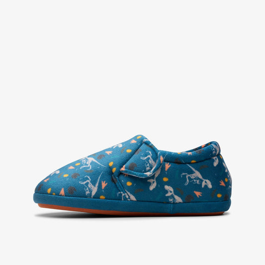 Fluffy Snug Kid Blue Print | Clarks