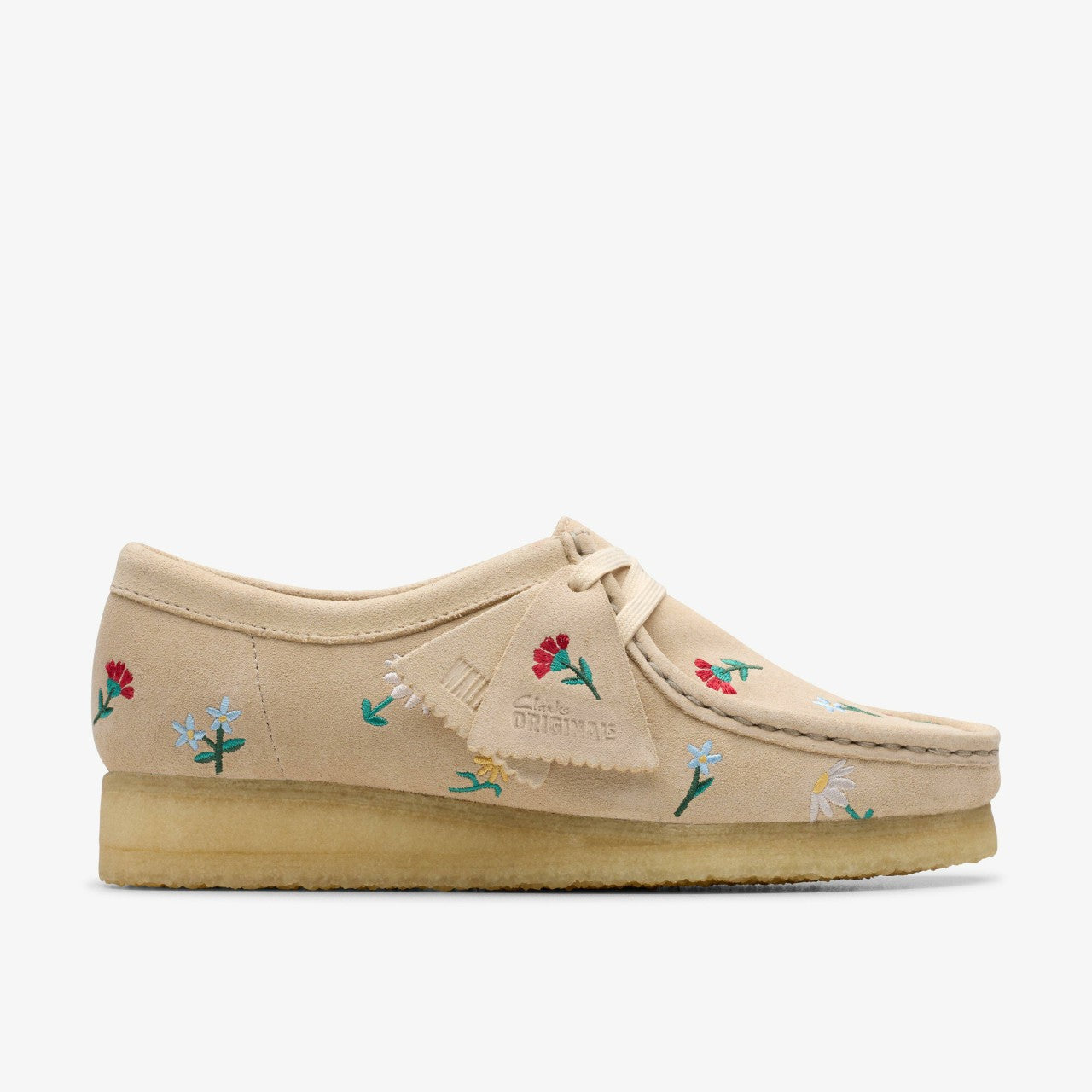 Wallabee Taupe Embroidery | Clarks For Sale