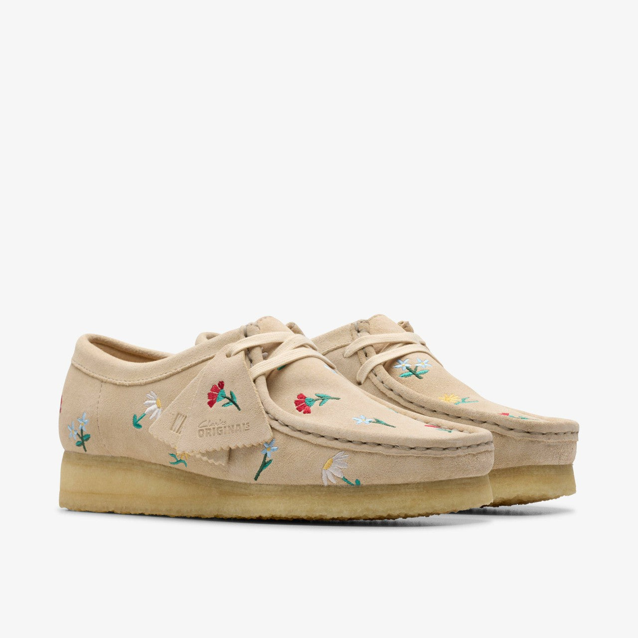 Wallabee Taupe Embroidery | Clarks For Sale