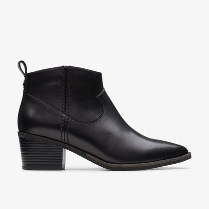 Morzine Sky Ankle Boot Black Leather | Clarks For Sale