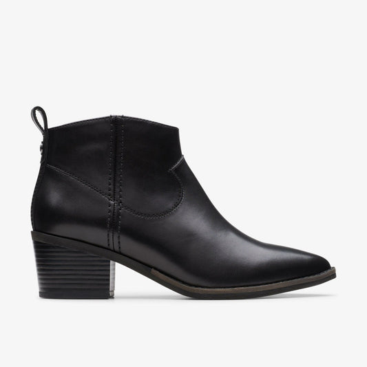 Morzine Sky Ankle Boot Black Leather | Clarks For Sale
