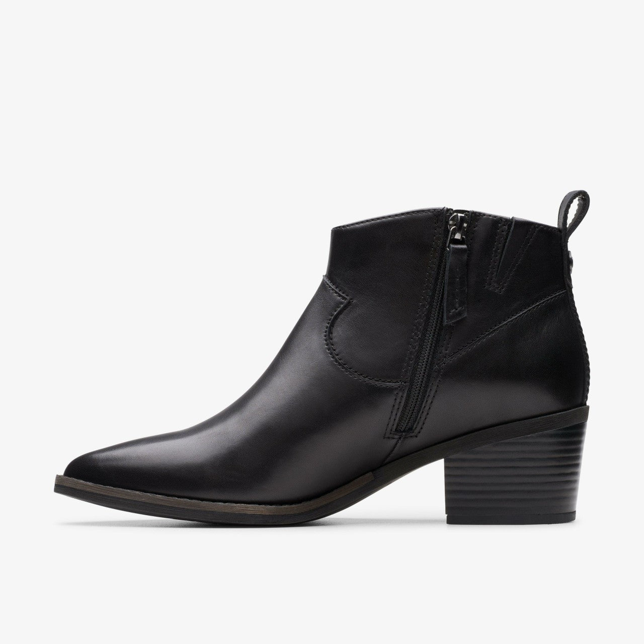 Morzine Sky Ankle Boot Black Leather | Clarks For Sale