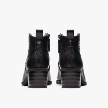 Morzine Sky Ankle Boot Black Leather | Clarks For Sale
