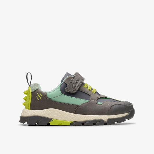 Steggy 2 Park Kid Grey/Green | Clarks Onsale