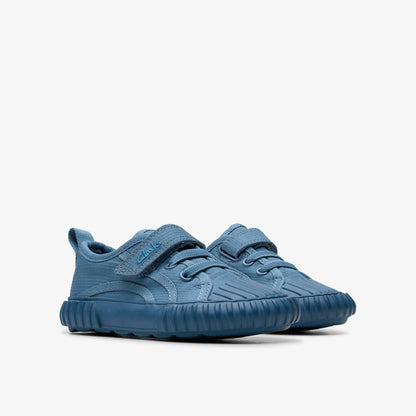 Foxing Stitch Toddler Blue Fabric | Clarks US