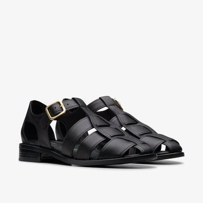 Hana Sun Black Leather | Clarks For Sale