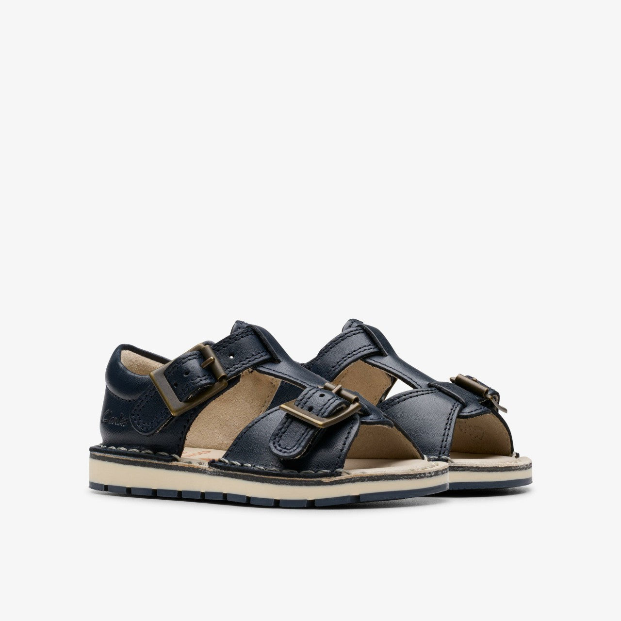 Playsun Toddler Navy Leather | Clarks