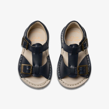 Playsun Toddler Navy Leather | Clarks
