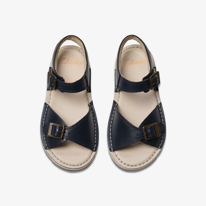 Playsun Kid Navy Leather | Clarks Discount