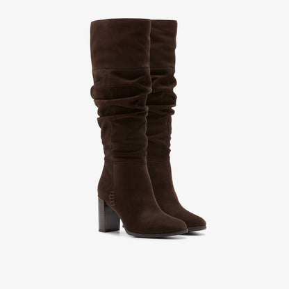 Freva 85 Slouch Dark Brown Suede | Clarks Discount