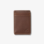 Premium Leather Wide Money Clip Wallet Brown - US 9157
