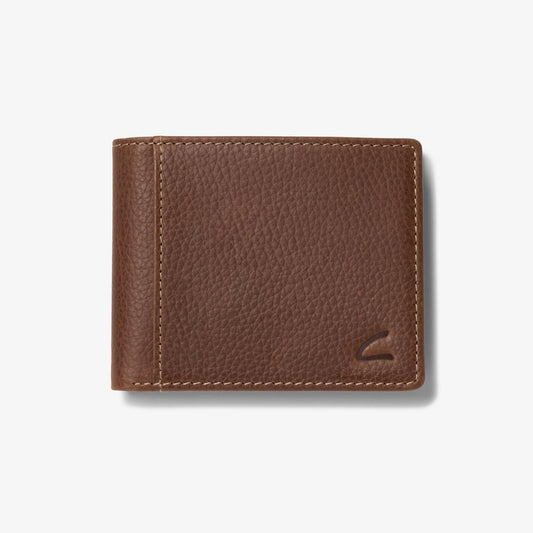 Pebbled Leather Slimfold Wallet Brown - US 7609