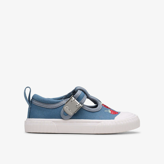 Foxing Berry Toddler Blue Canvas | Clarks For Sale