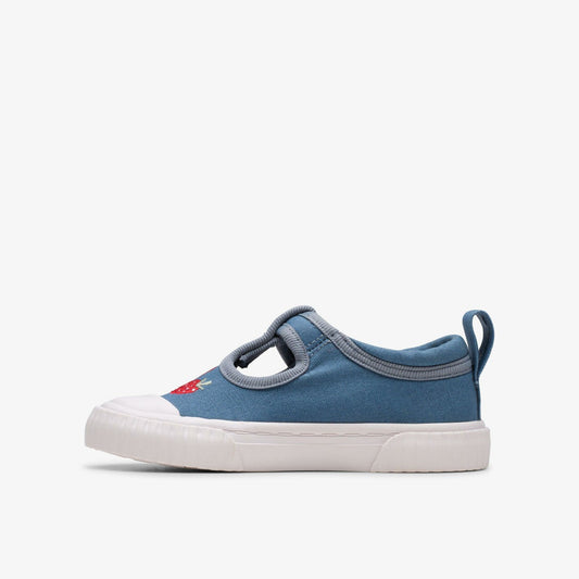 Foxing Berry Toddler Blue Canvas | Clarks For Sale