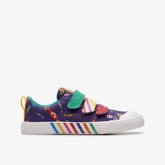 Roald Dahl Charlie & the Chocolate Factory Foxing Mix Kid Purple Canvas | Clarks Discount