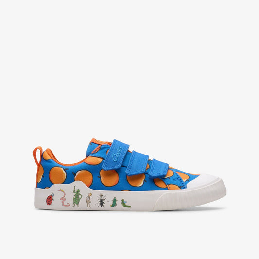 Roald Dahl James & the Giant Peach Foxing Air Kid Blue Canvas | Clarks