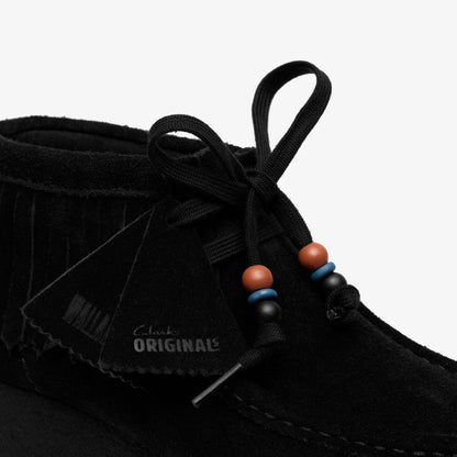 Wallabee Wedge Fringe Black Suede | Clarks Onsale