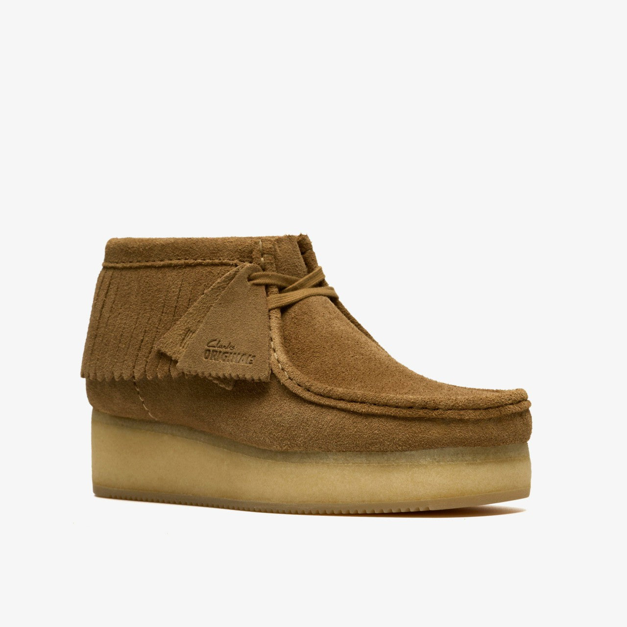 Wallabee Wedge Fringe Light Tan Suede | Clarks Sale