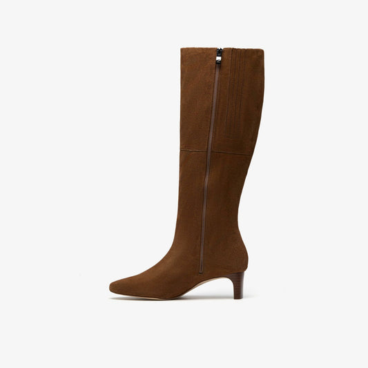 Edina Tall Walnut Suede | Clarks Discount