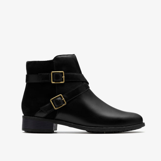 Havisham Bay Black Leather | Clarks For Sale